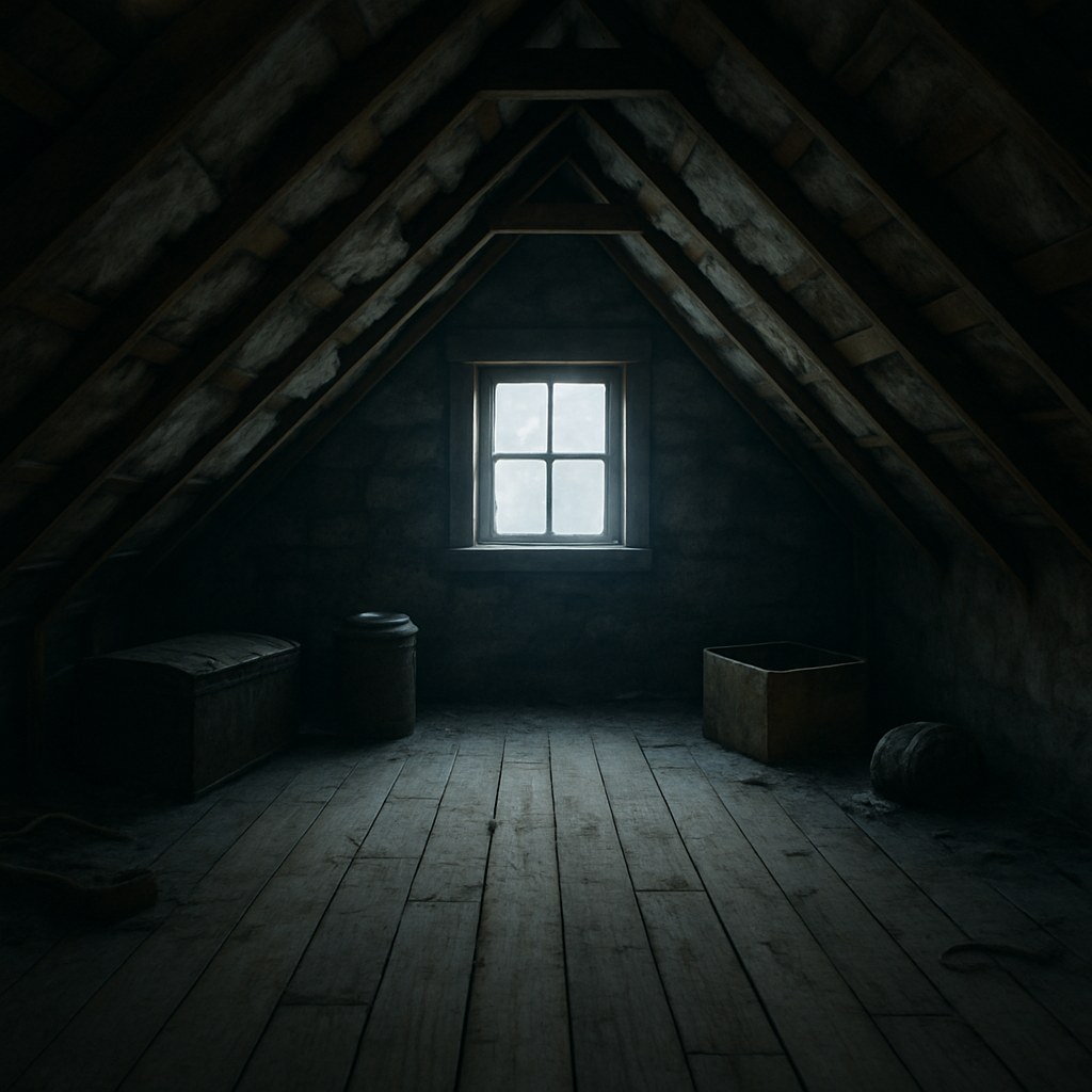 chilly unfinished attic with rafters