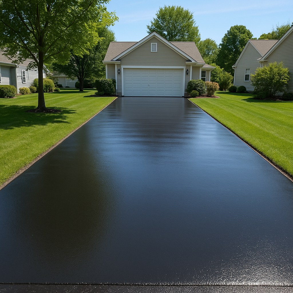 Clean driveway free of weeds cracks