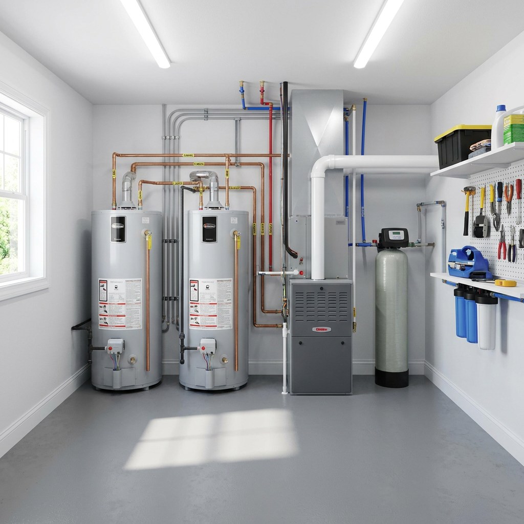 Clean home mechanical room equipment