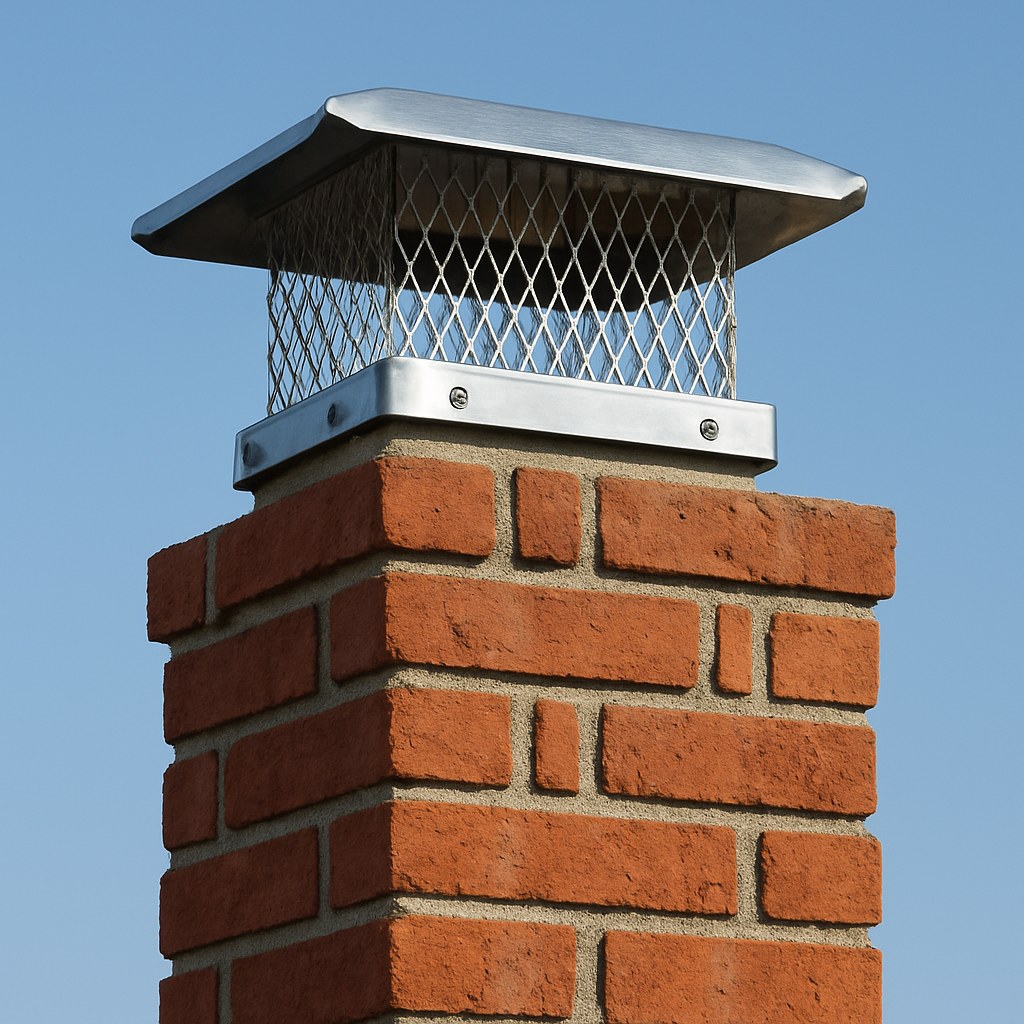 Clear photo of brick chimney cap