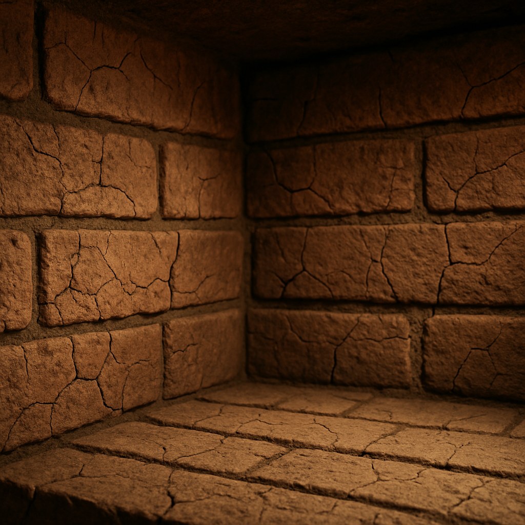 Close up hairline cracked firebox