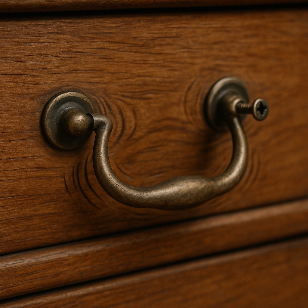 Close up of loose drawer handle