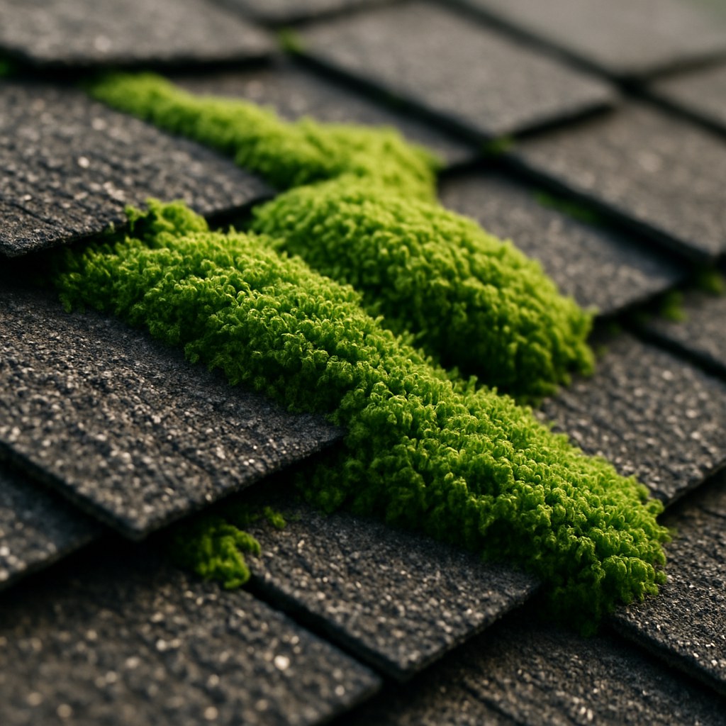Close up of moss on roof