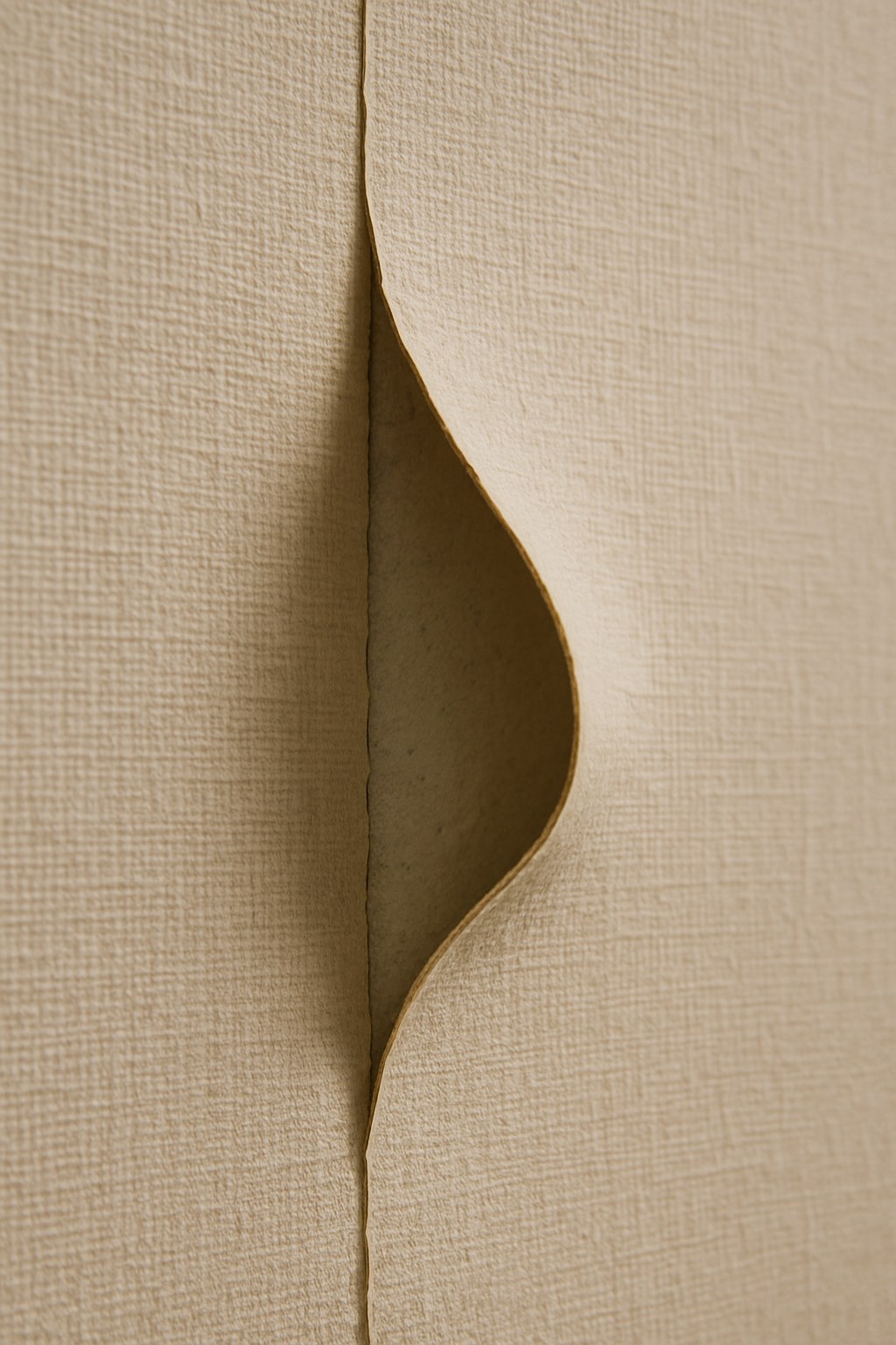 Close up peeling wallpaper seam