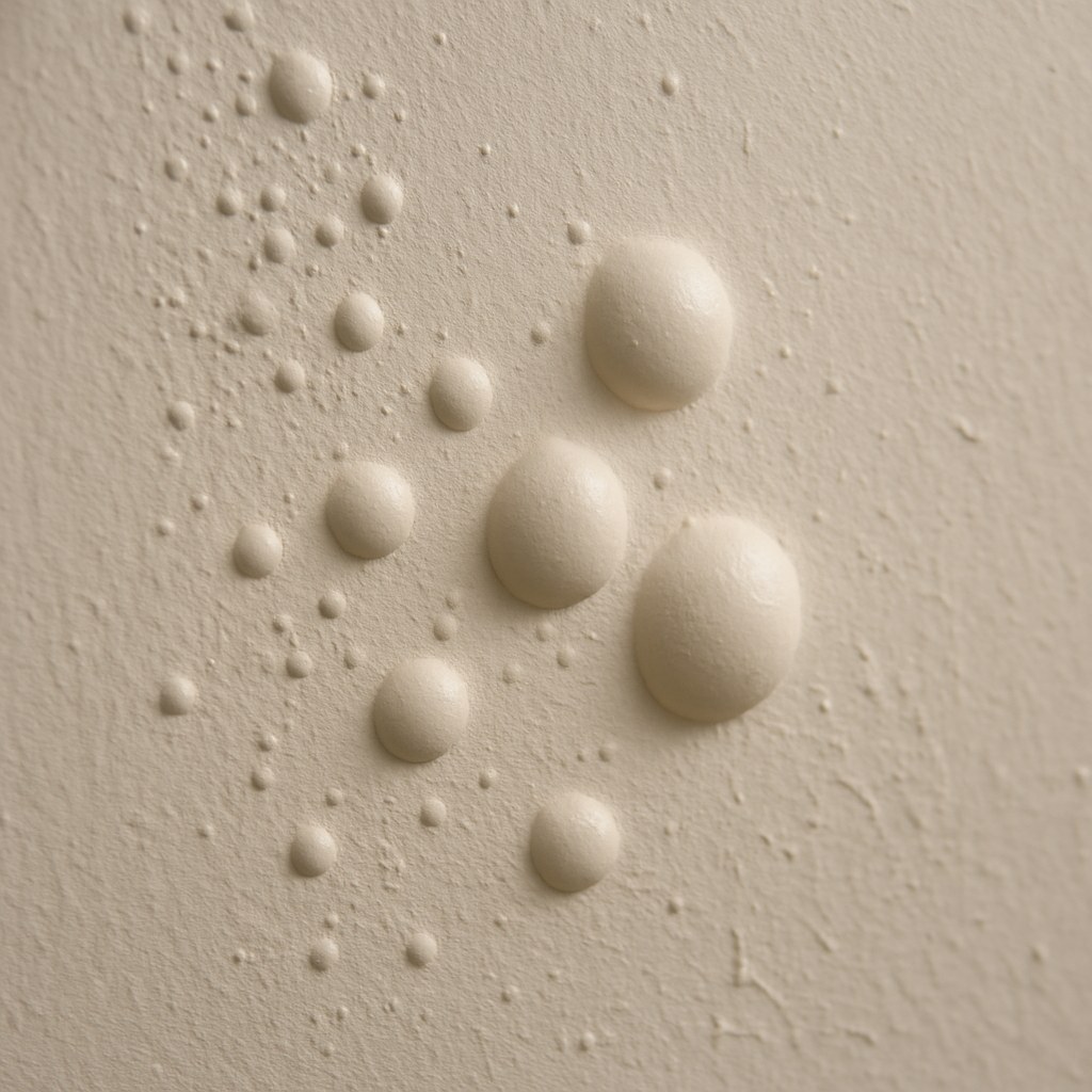 close up view of paint bubbles