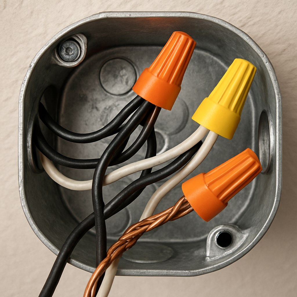 Close wiring connections in ceiling box