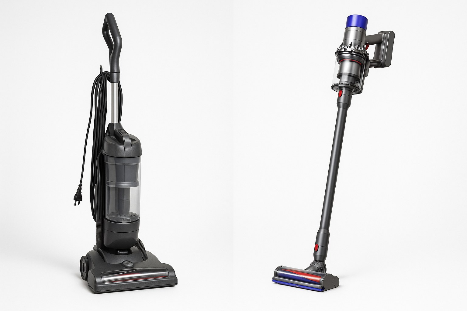 Comparison of corded and cordless vacuums