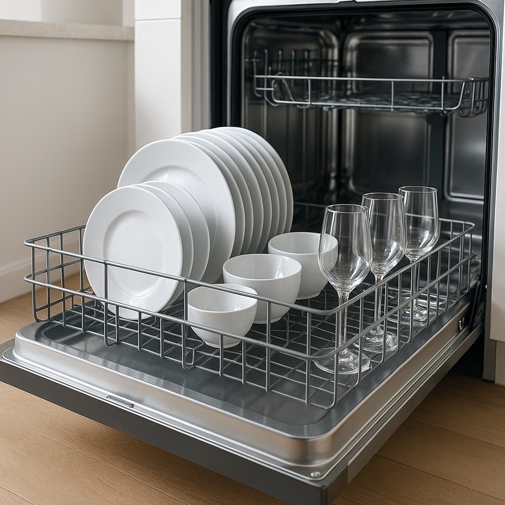 Dishwasher lower rack clean dishes