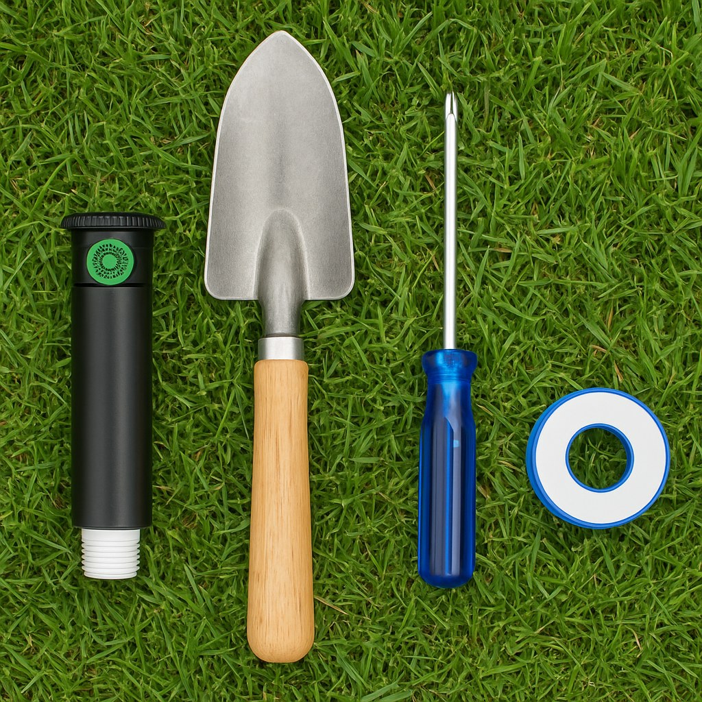flat lay sprinkler head repair tools