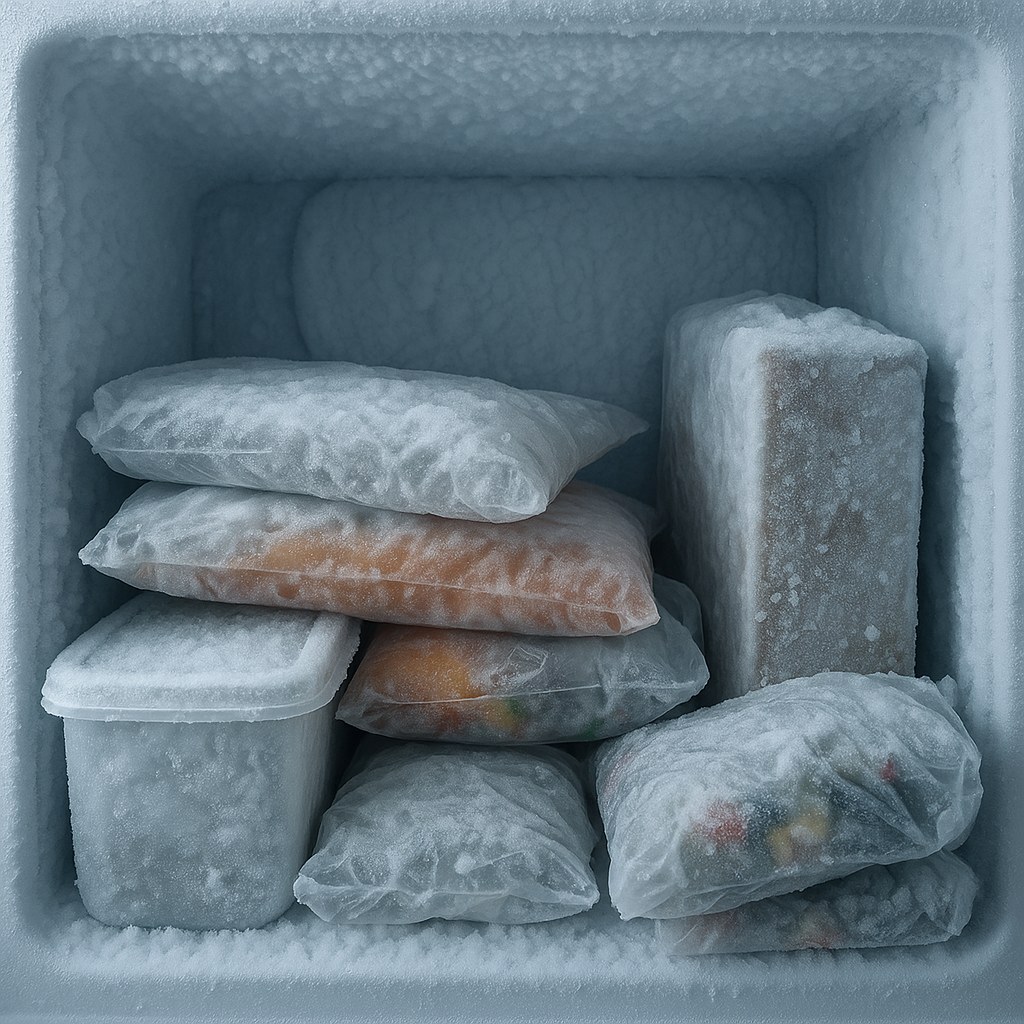 freezer interior heavy frost buildup