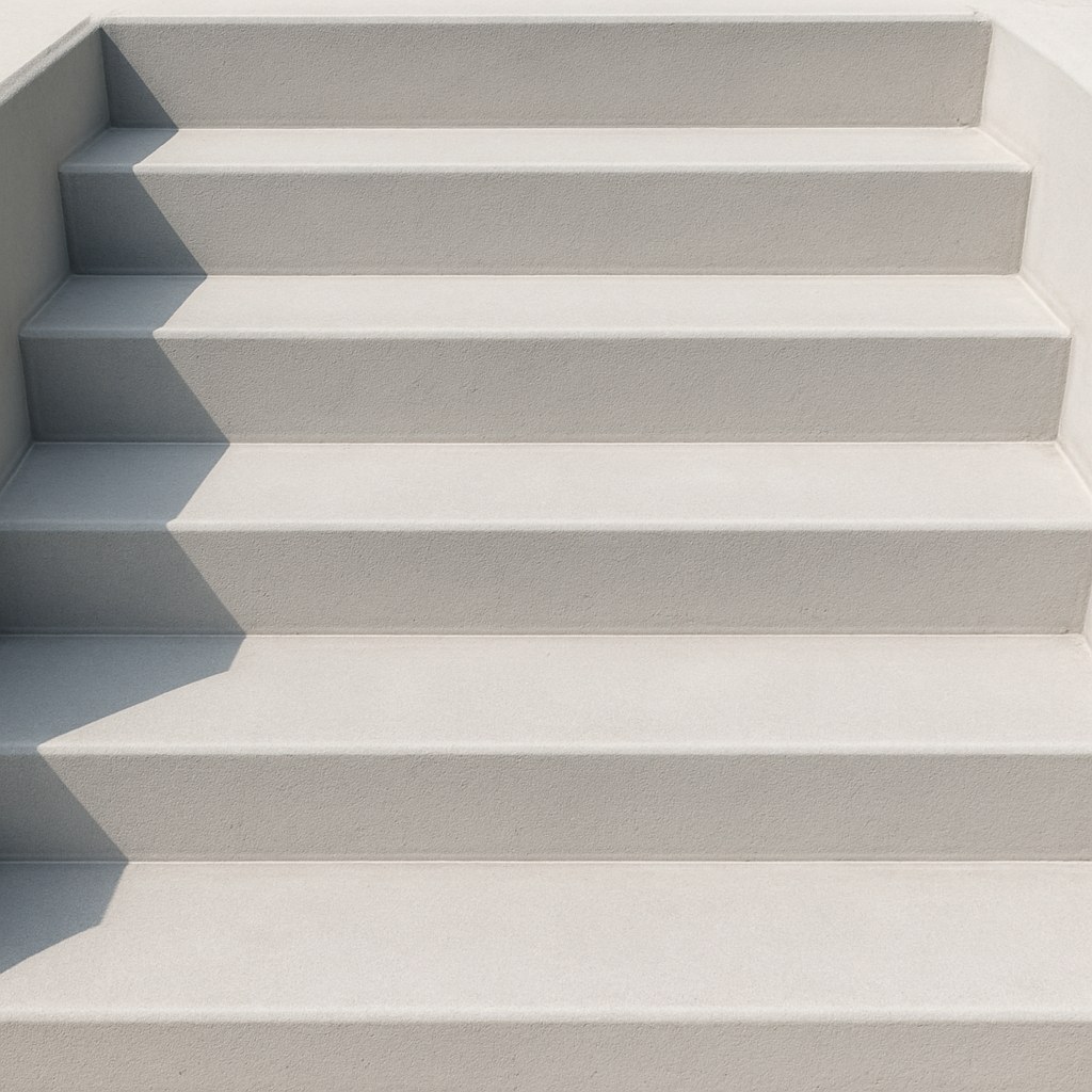 Fresh sealed concrete stairs