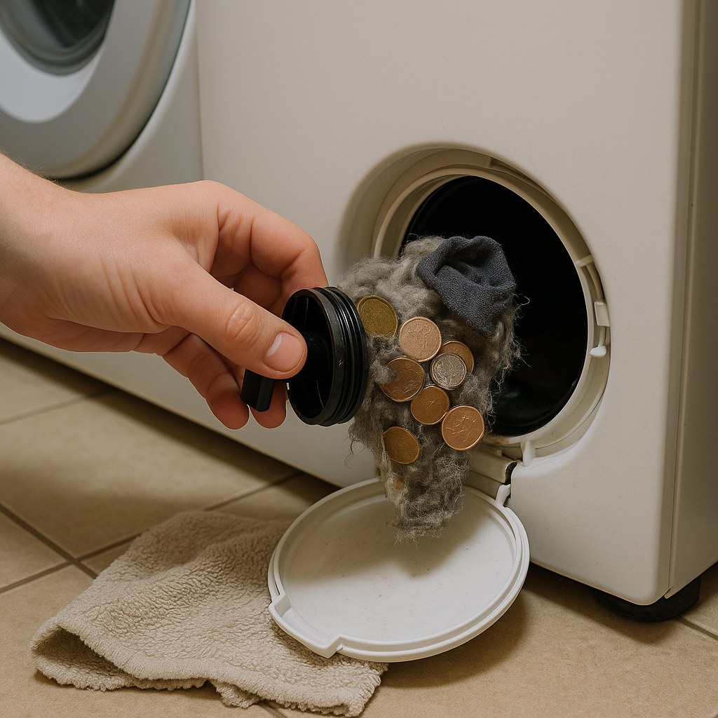 Hand cleaning filter with coins lint sock