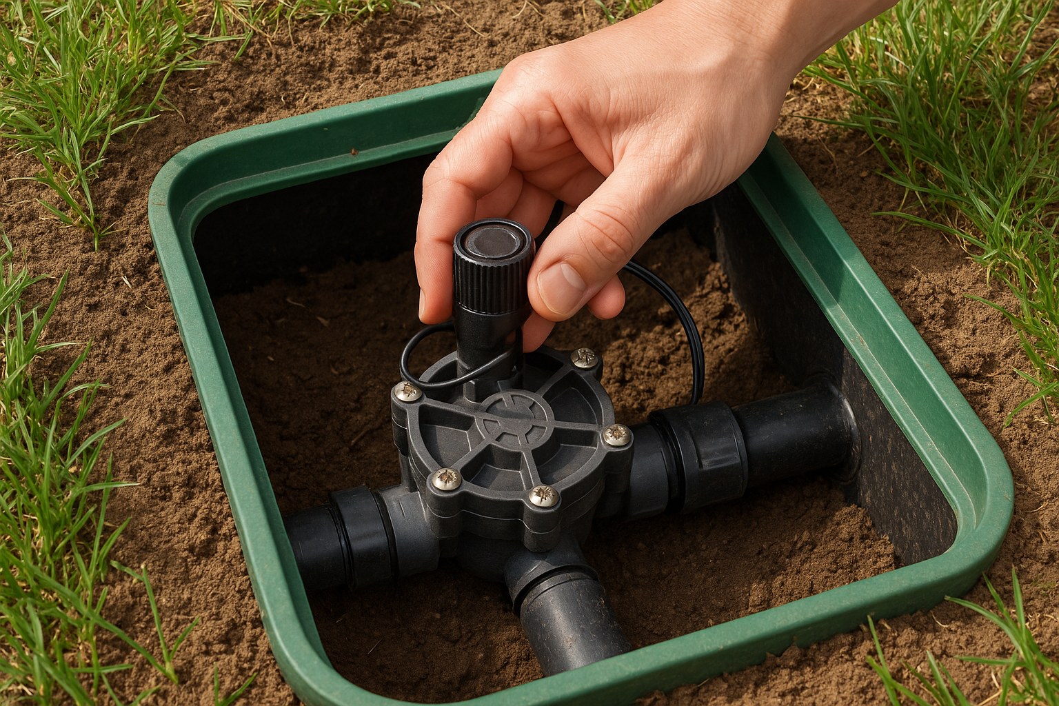 Hand twisting sprinkler valve solenoid