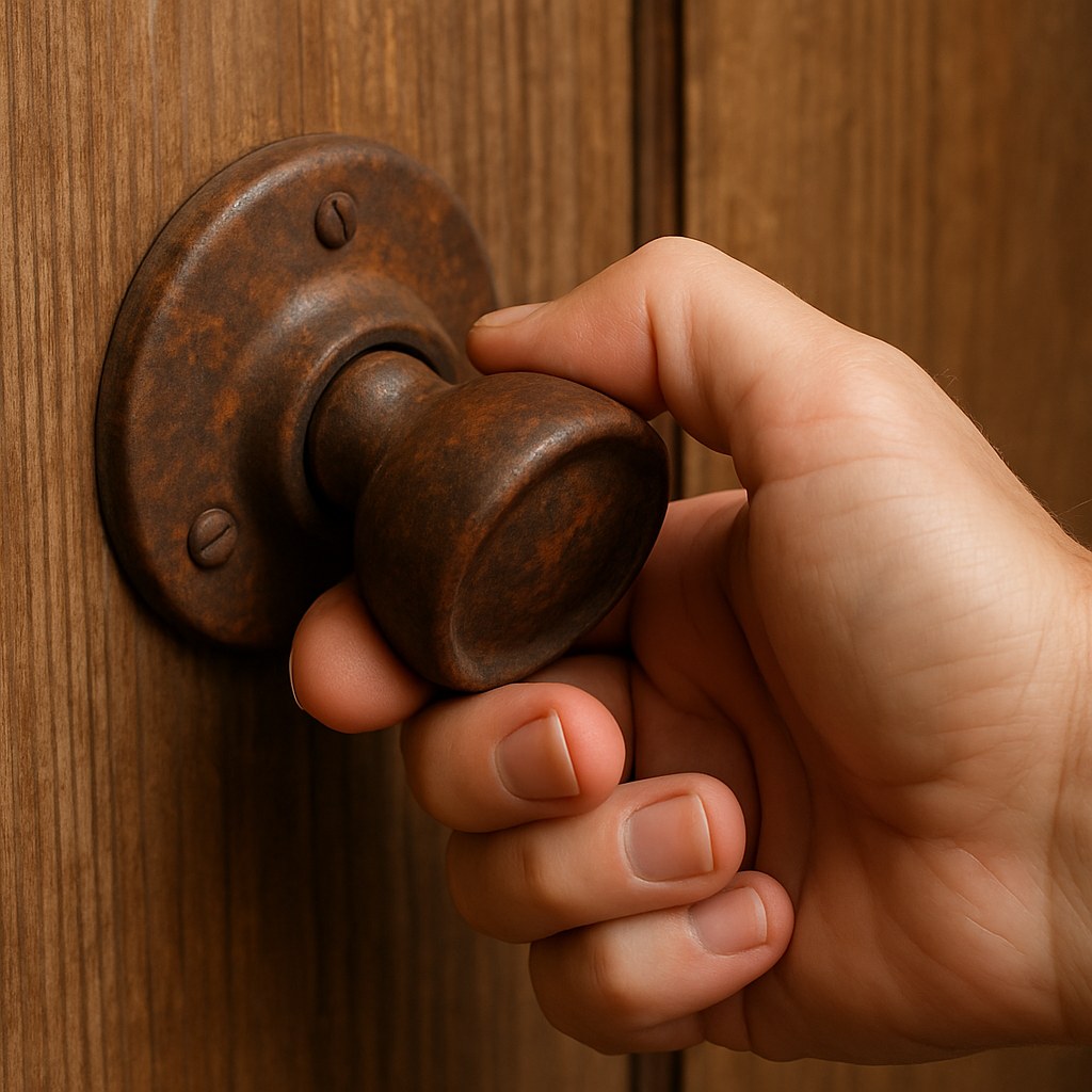 hand wiggling loose door knob