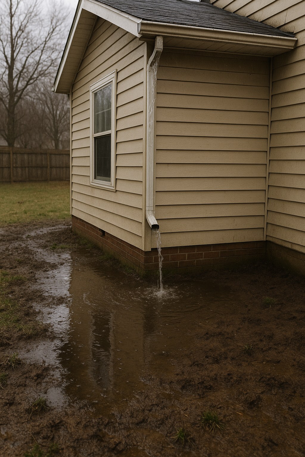 House water pooling near foundation