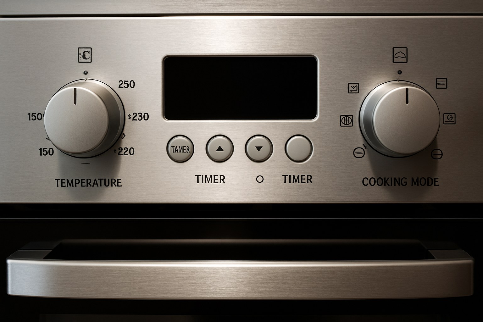 Modern oven panel blank digital timer