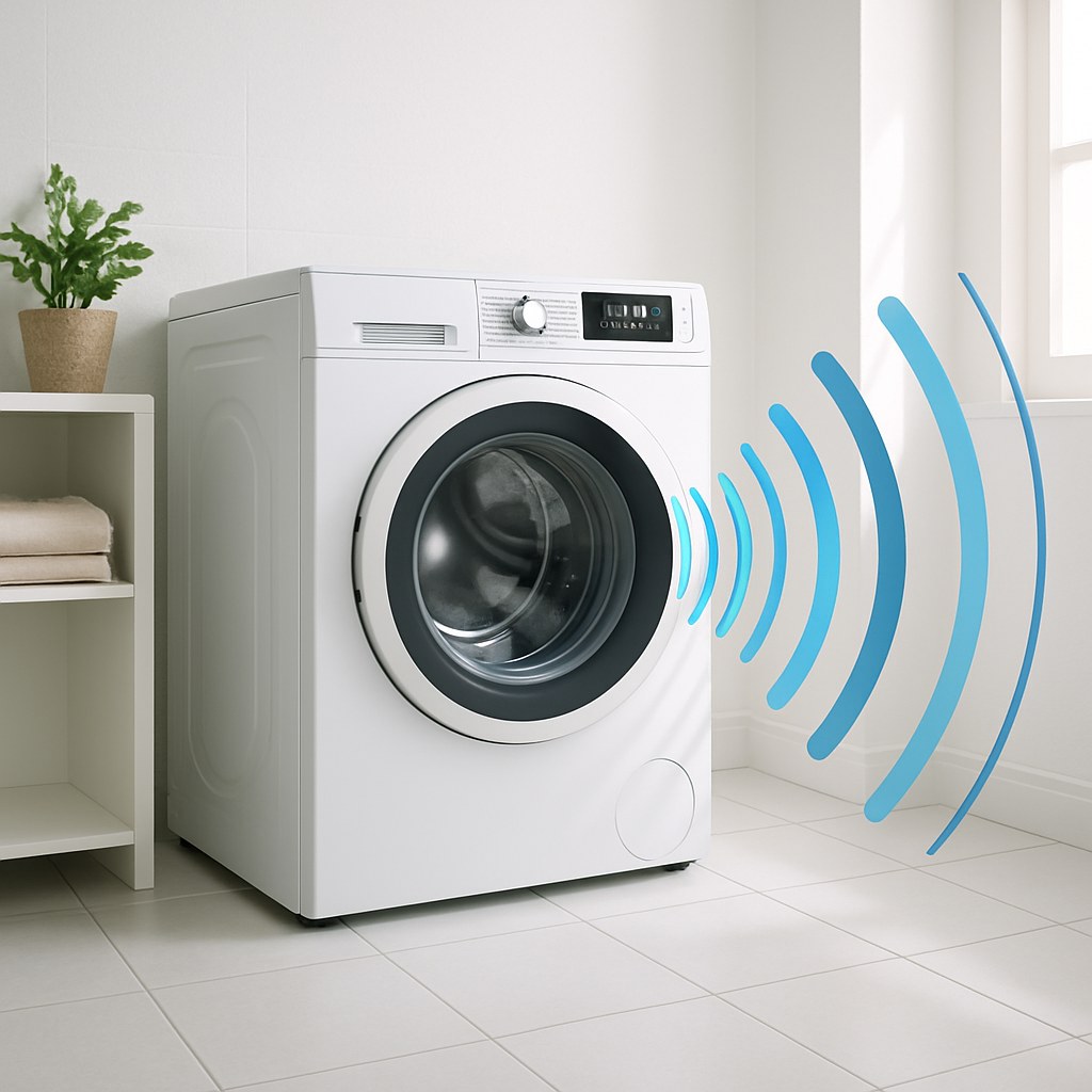 Modern washing machine with sound waves