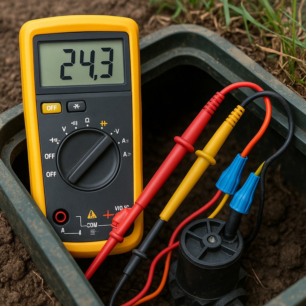 multimeter testing sprinkler solenoid wires