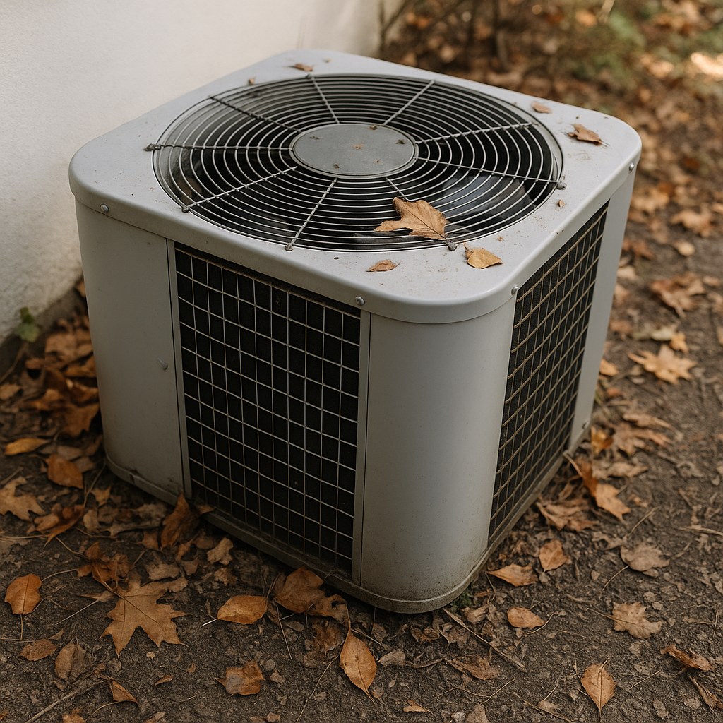 Outdoor heat pump unit with debris