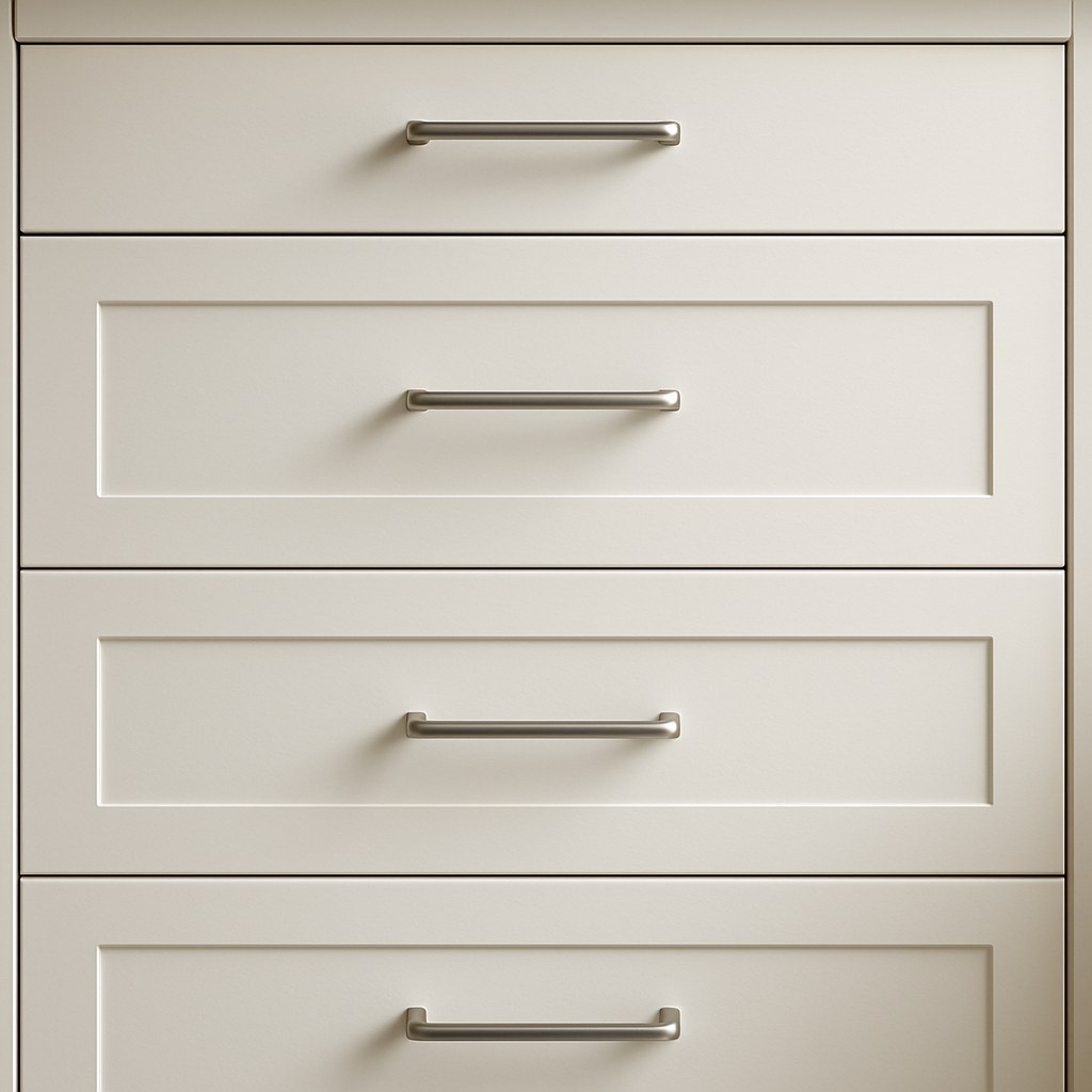 perfectly aligned closed kitchen drawers