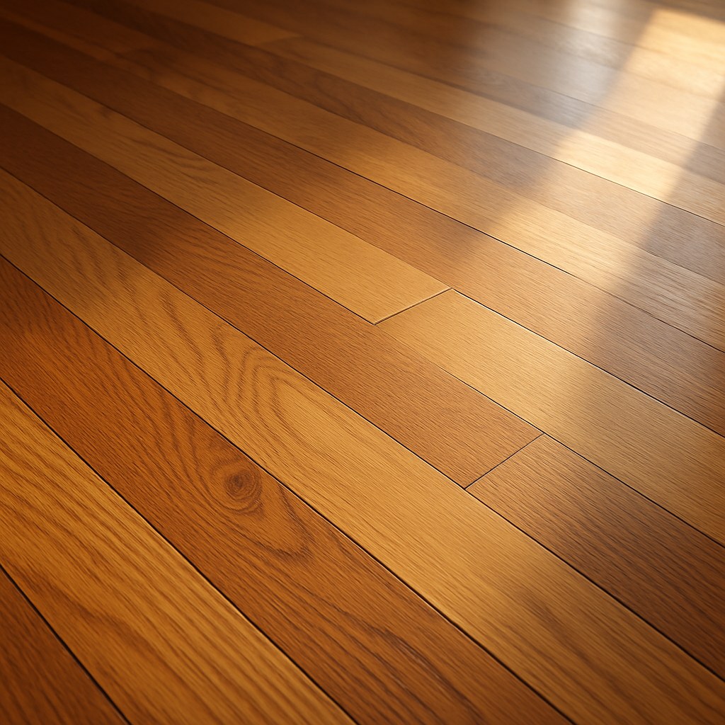 Repaired wood floor with soft light