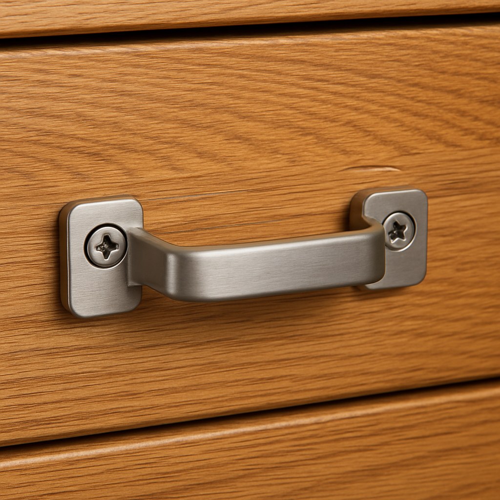 Secure drawer handle on dresser