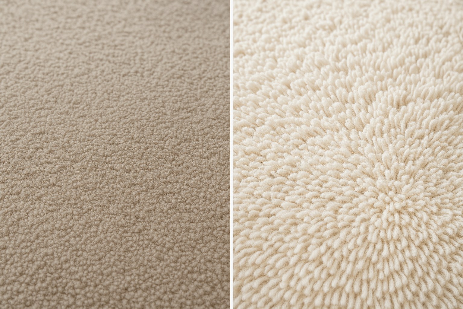 side by side carpet comparison